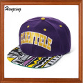 Boné do snapback do bordado 3D com borda de impressão